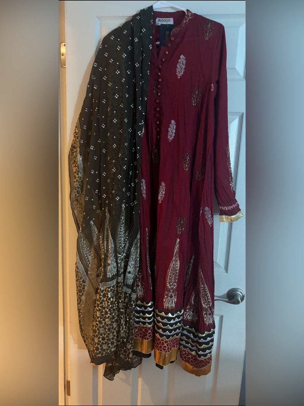 Designer Block Printed Kaalidar formal kurta